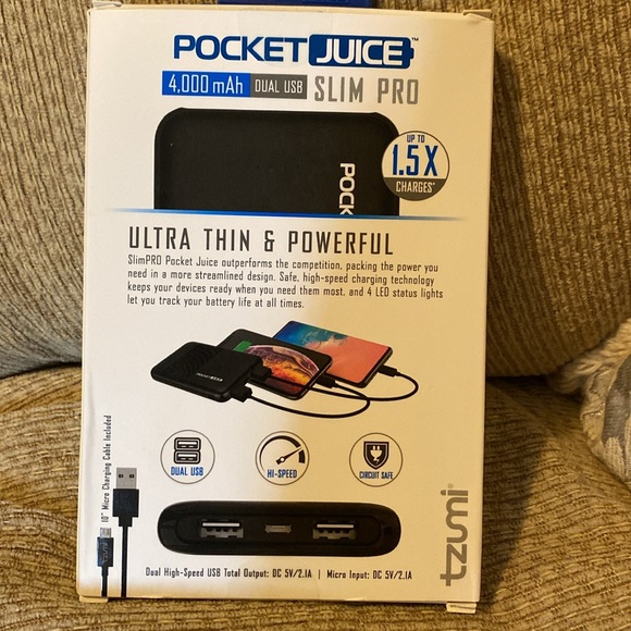 🔋 NWT Pocket Juice Slim Pro Dual USB - Picture 4 of 5